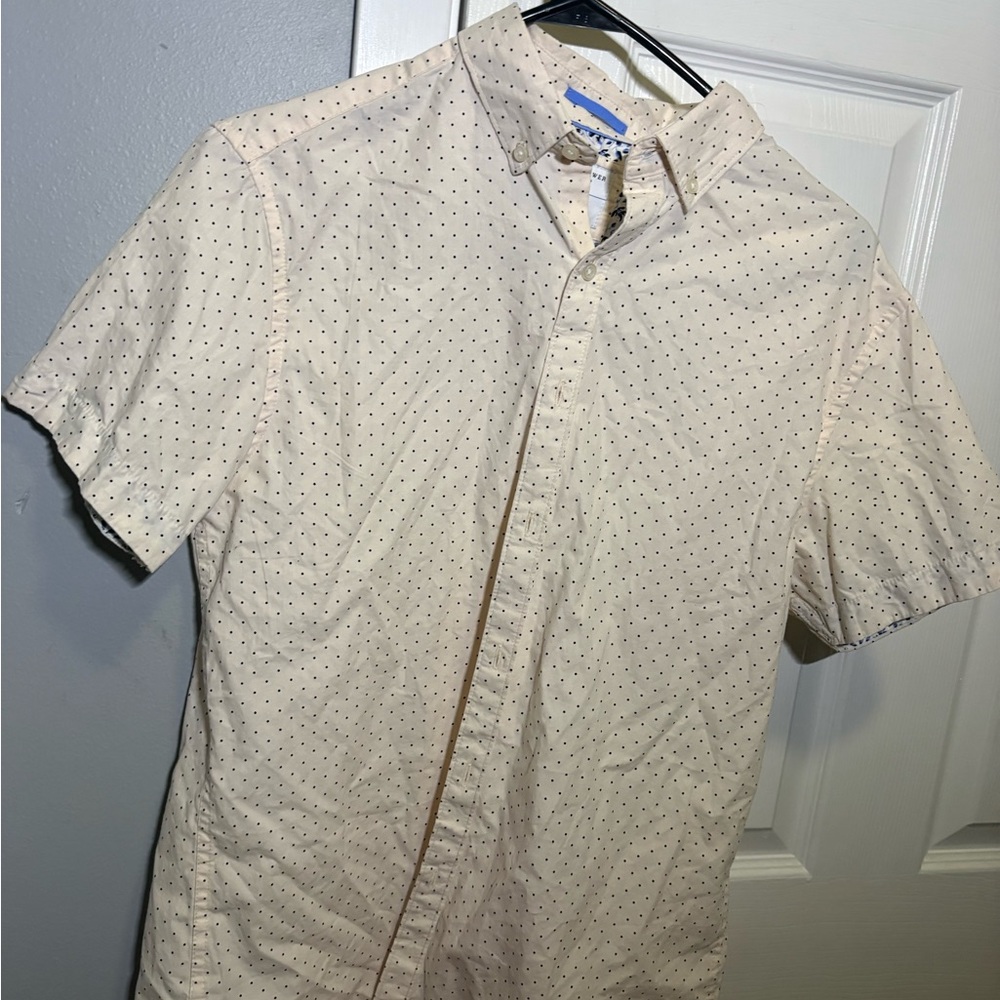 Denim & Flower Cream Polka Dot Short Sleeve Shirt
